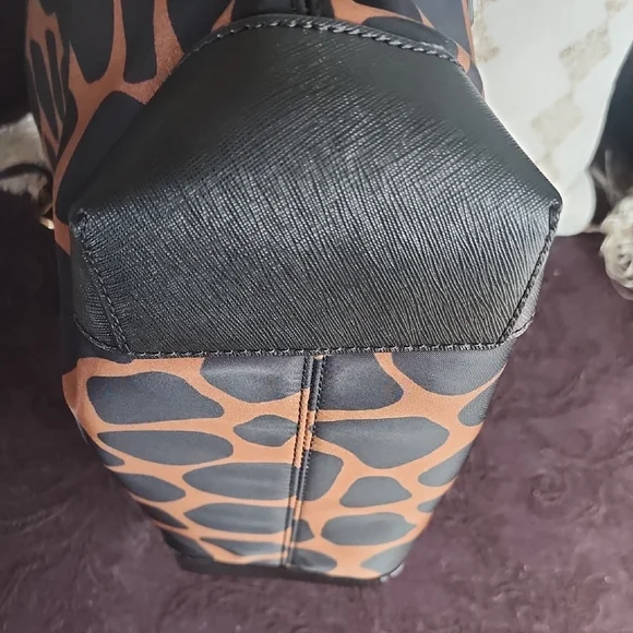 Michael Kors Black and Tan Animal Print Tote - Picture 5 of 6